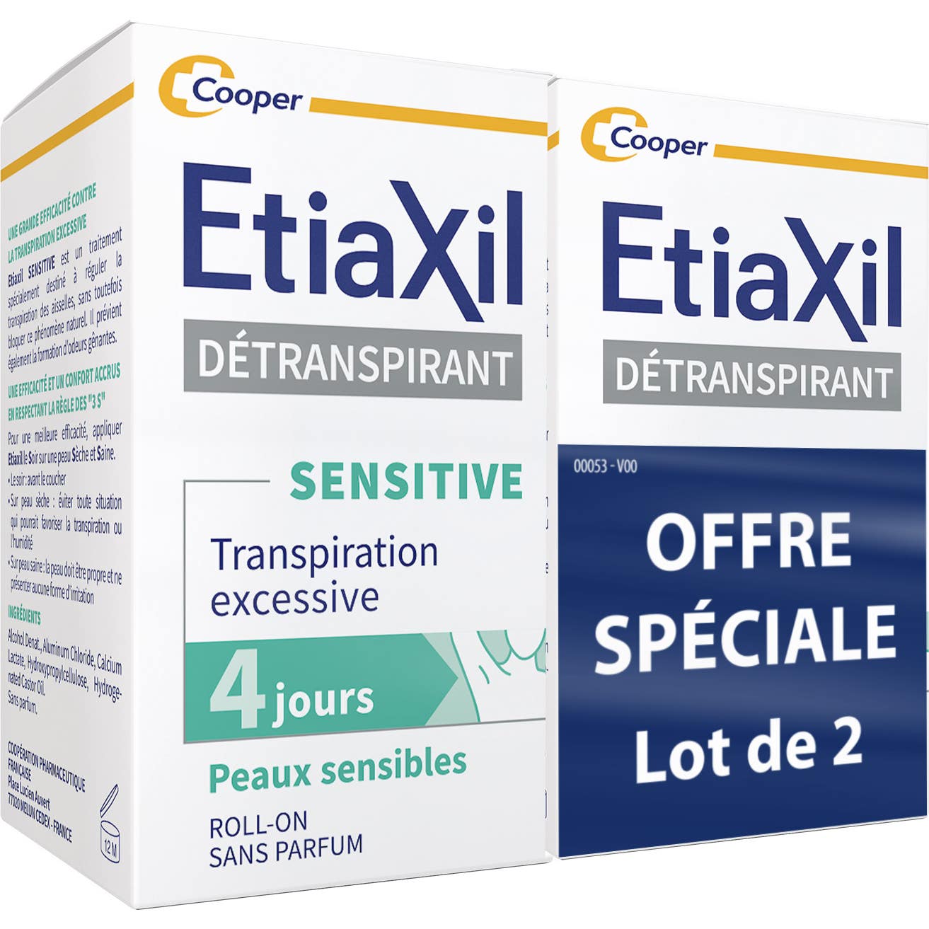 Etiaxil Détranspirant Sensitive Peaux Sensibles Roll-On 2x15ml