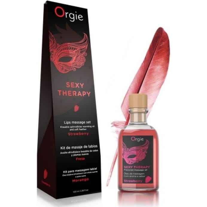 Kit de massage des lèvres à la fraise d'Orgie