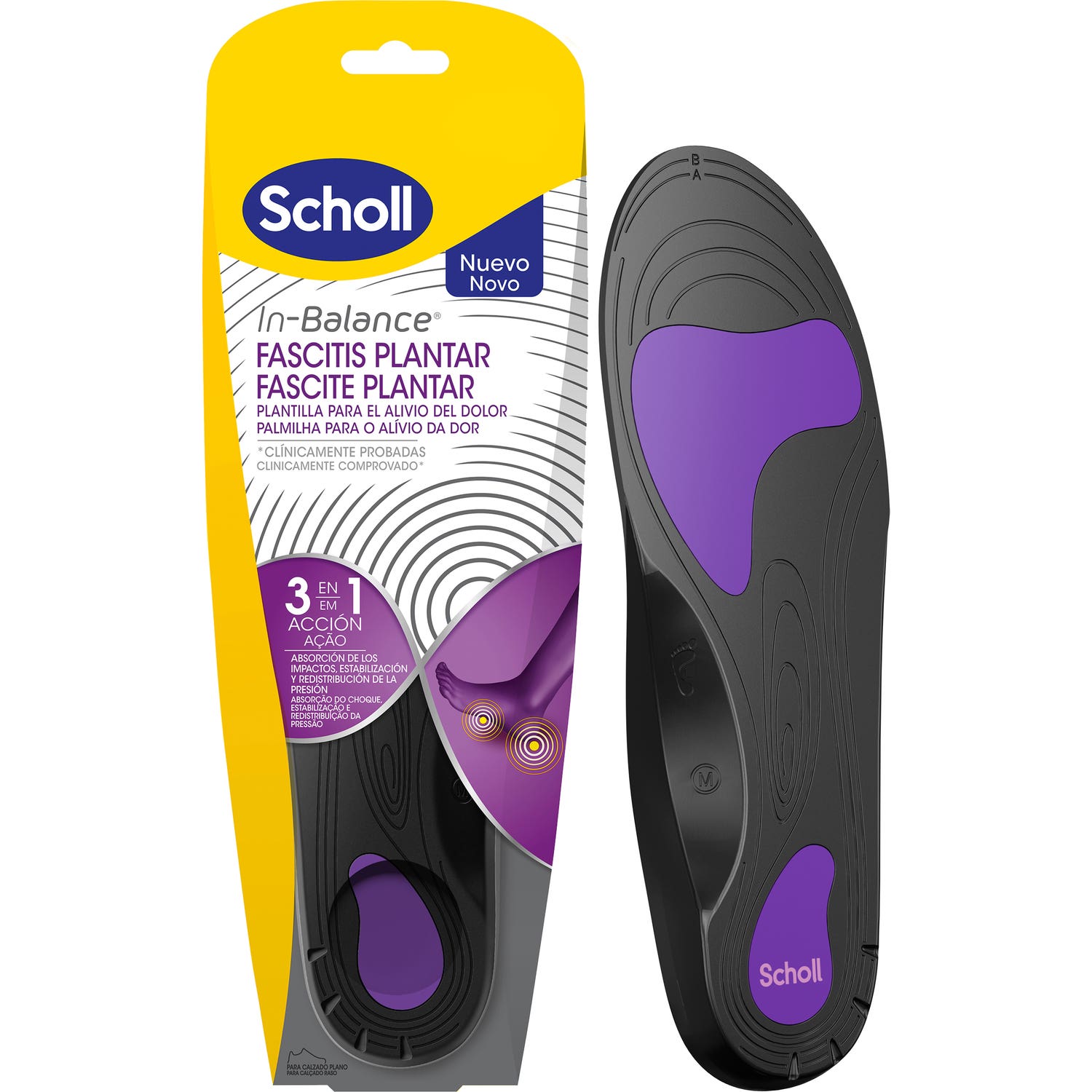 Scholl In-Balance Semelles Anti-Douleurs S 37-39,5 1 Paire