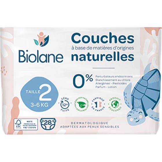 Biolane Couches Bébé T2 3-6kg 28uts