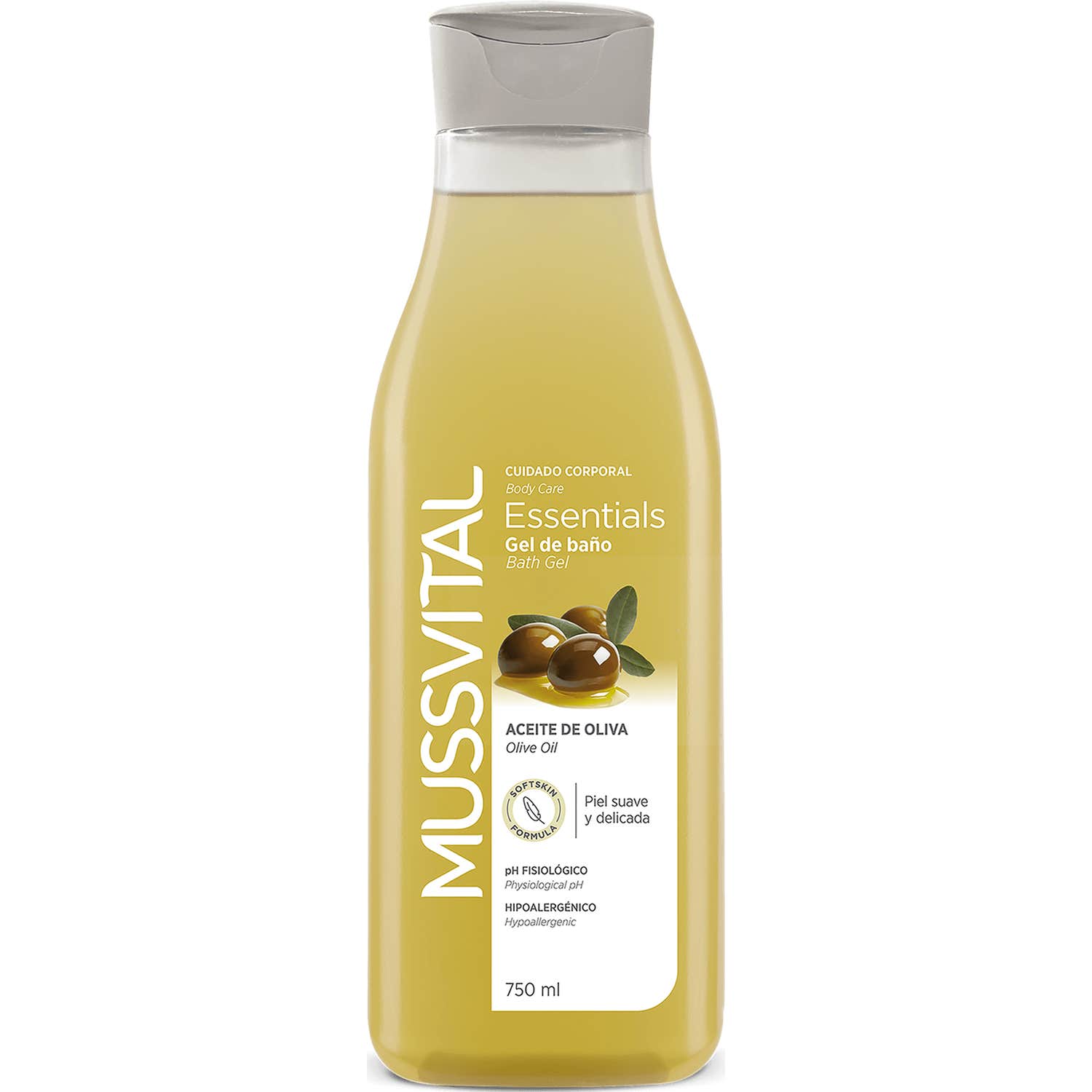 Mussvital Essentials Gel de bain à l'huile d'olive 750 Ml