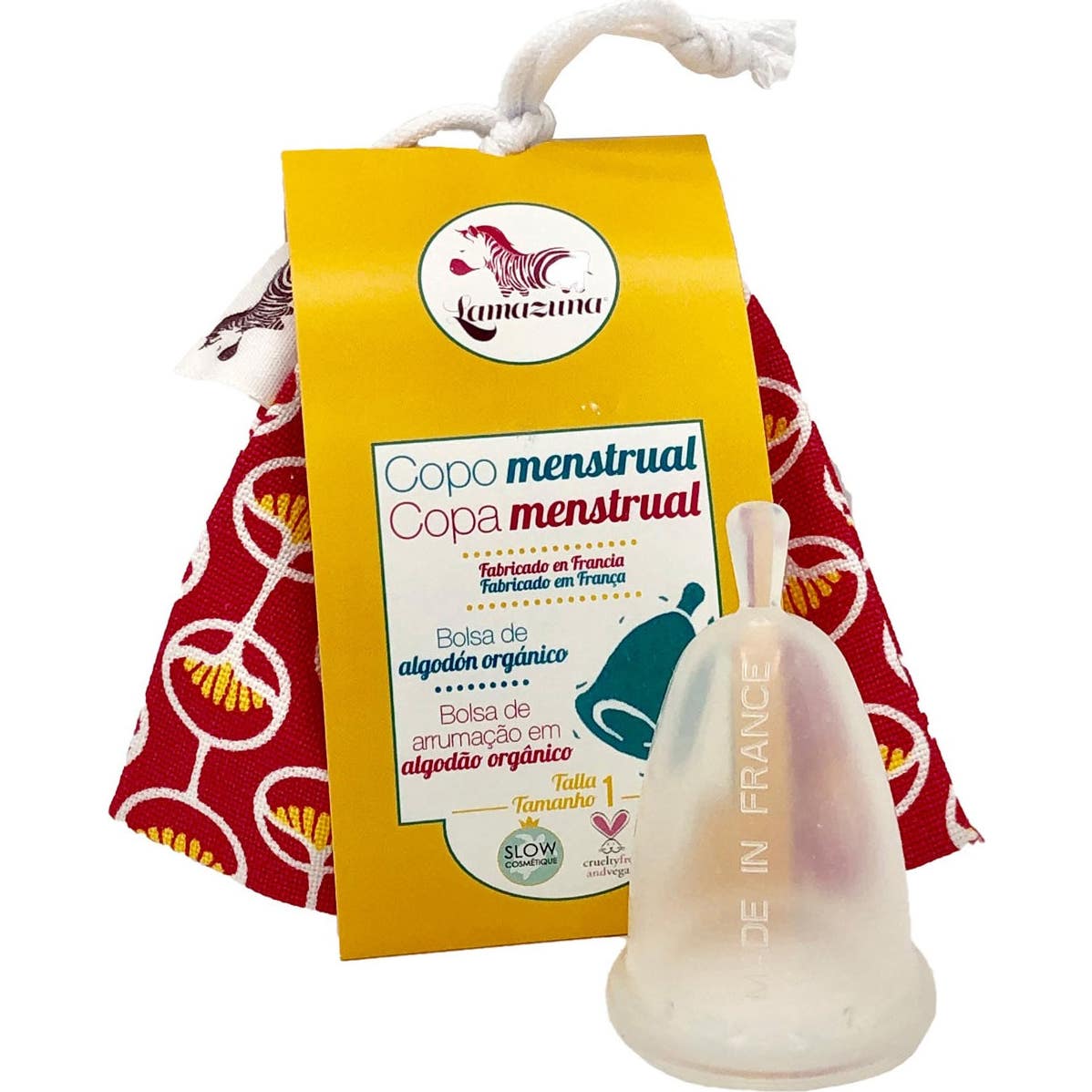 Lamazuna Cup Féminine Menstruelle Pochette Rose Taille 1