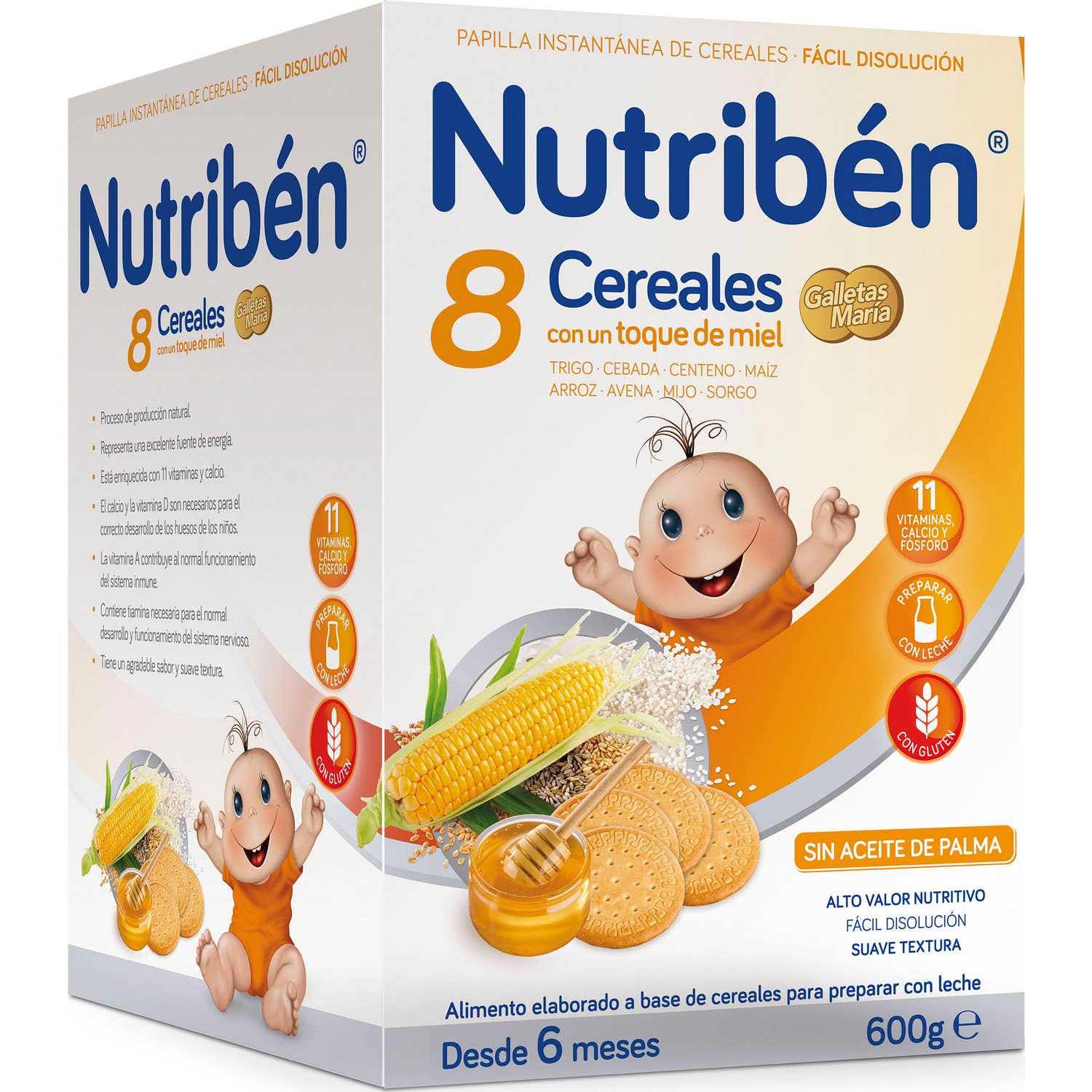 Nutribén™ 8 cereales con miel y galletas 600g