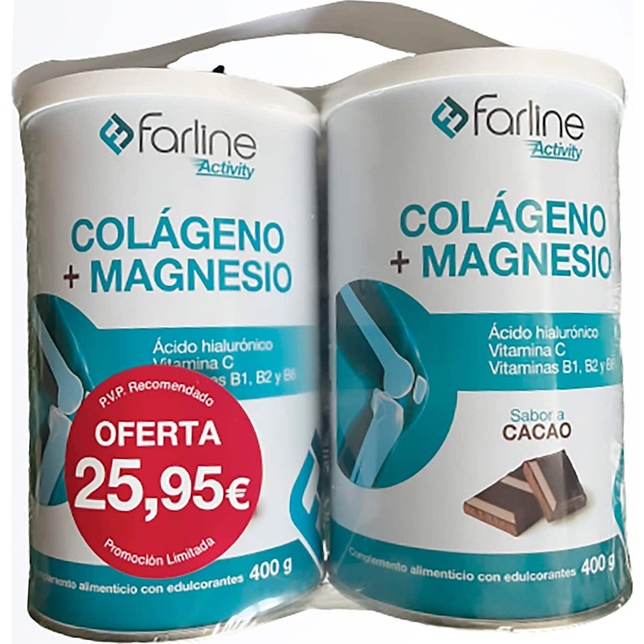 Farline Collagène + Magnésium goût cacao 2x400g