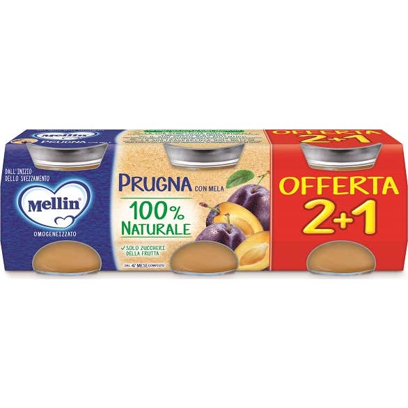Mellin Pack Bouillies Prune à la Pomme 3x100g
