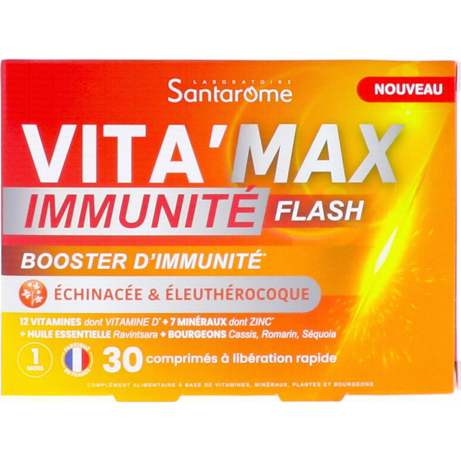 Santarome Vita'Max Booster Immunité Flash 30 Comprimés