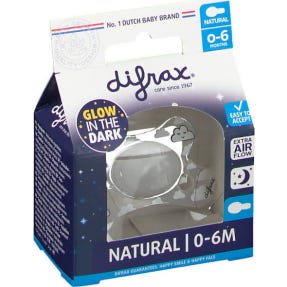 Difrax Sucette Natural 0-6 Nuit