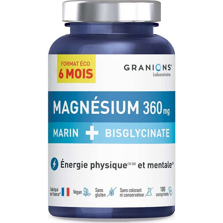 Granions Double Magnésium Marin + Bisglycinate 180 Comprimés