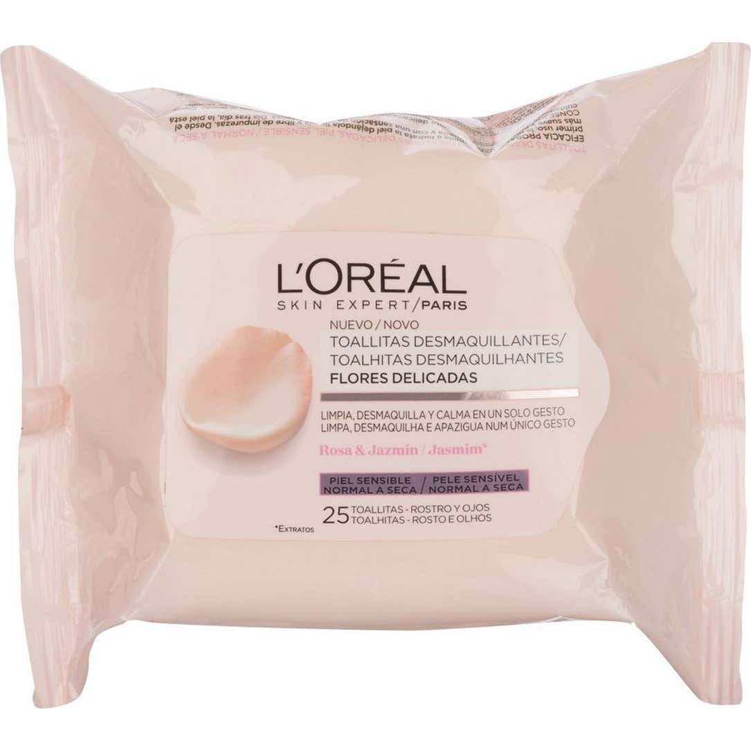 L'Oréal Fleurs Délicates Lingettes Démaquillantes Peau Sensible 25uts