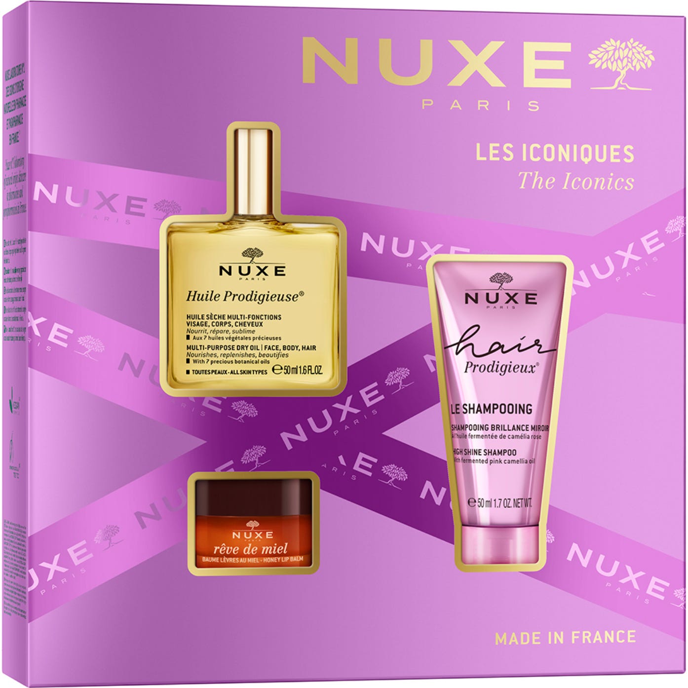 Nuxe Cofre Regalo Best Sellers - Huile Prodigieuse + Champú +Reve The Miel Labios