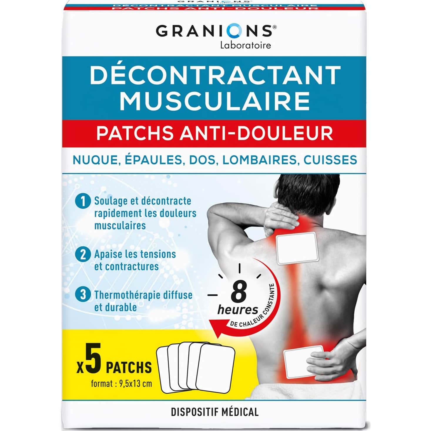Granions Patchs Anti-Douleur Décontractant Musculaire 5uts