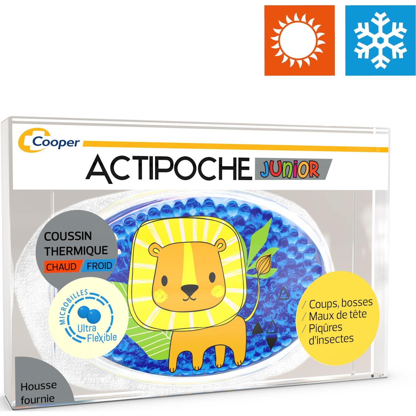 Actipoche Junior Coussin Thermique Microbilles Lion