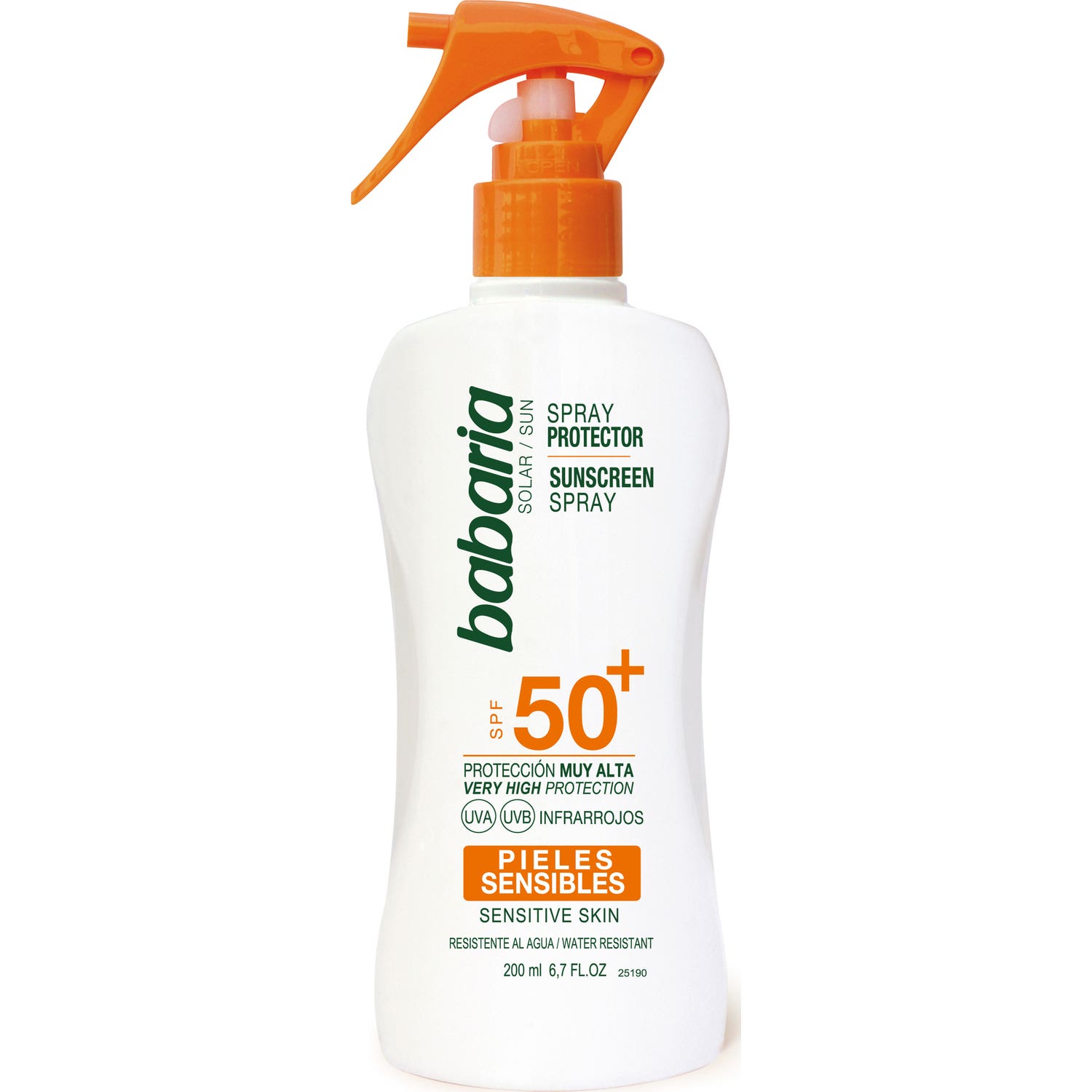 Babaria Solar Spray Spray Spf50+ Piel Sensible Waterproof 200ml Vapori