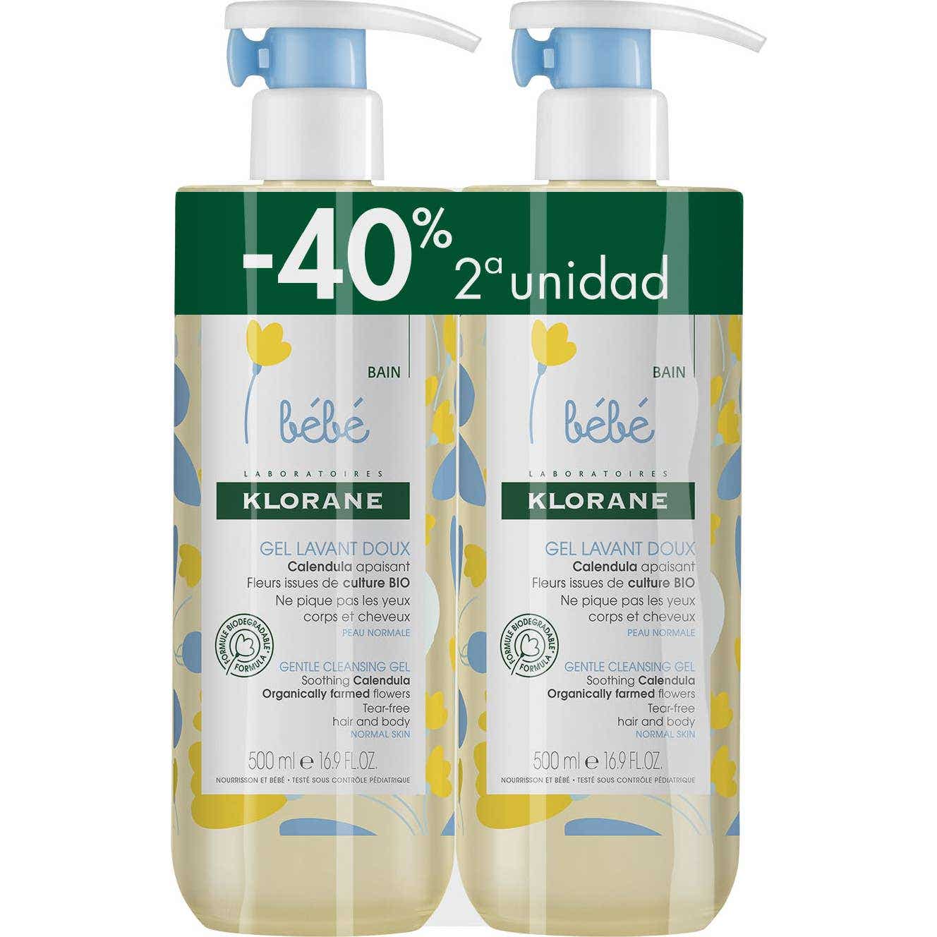 Klorane Bébé Gel Lavant Doux 2x500ml