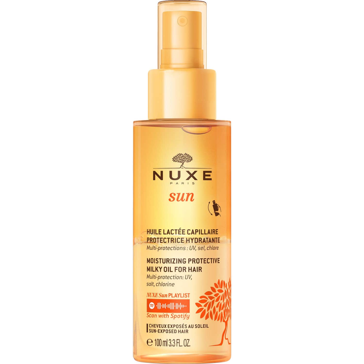 Nuxe Sun Huile Lactée Capillaire Protectrice Hydratante 100ml