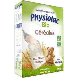 Gilbert Physiolac Bio Céréales Dès 4 mois 200g