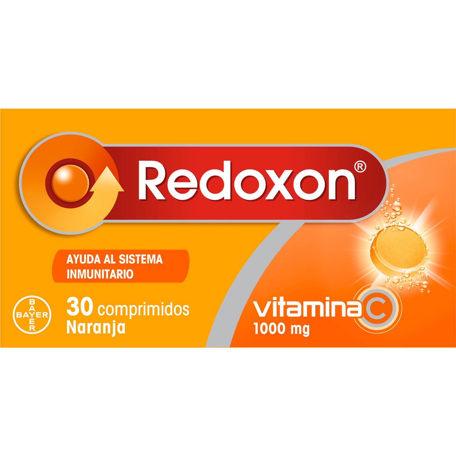Bayer Redoxon Vitamine C Orange 30 comprimés effervescents