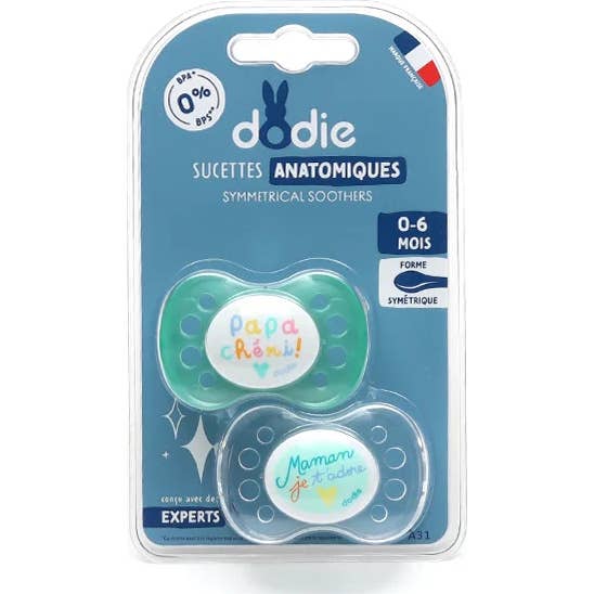 Dodie Sucettes Anatomiques Silicone 0-6 Mois N°31 2 Unités