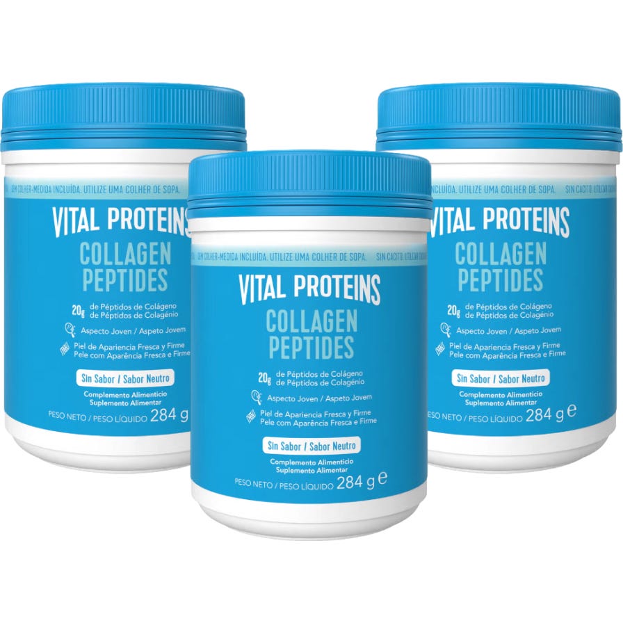 Vital Proteins Pack Collagen Peptides Péptidos de Colágeno Sin Sabor 3x284g