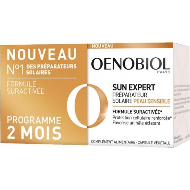 Oenobiol Solaire Intensif Préparateur Peau Sensible 2x30 Capsules