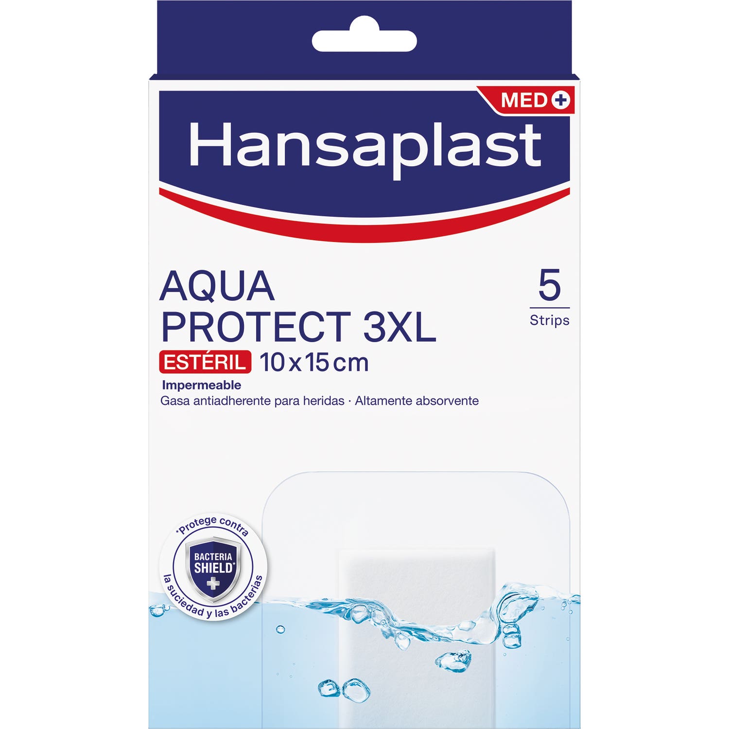 Hansaplast Med+ Aqua Protect 3XL Apósitos 10x15cm 5uds
