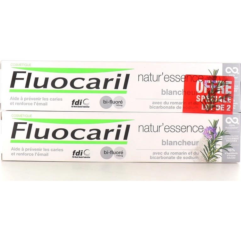 Fluocaril Natur'Essence Pack de Pasta Dental Blanqueadora 2x75ml