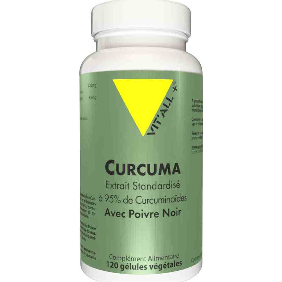 Vit'All+ Curcuma 220mg Avec Poivre Noir 120 Gélules