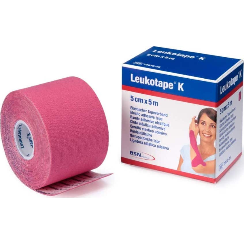 BSN Medical Bande Adhesive Elastique Leukotape K Rose 5cmx5cm