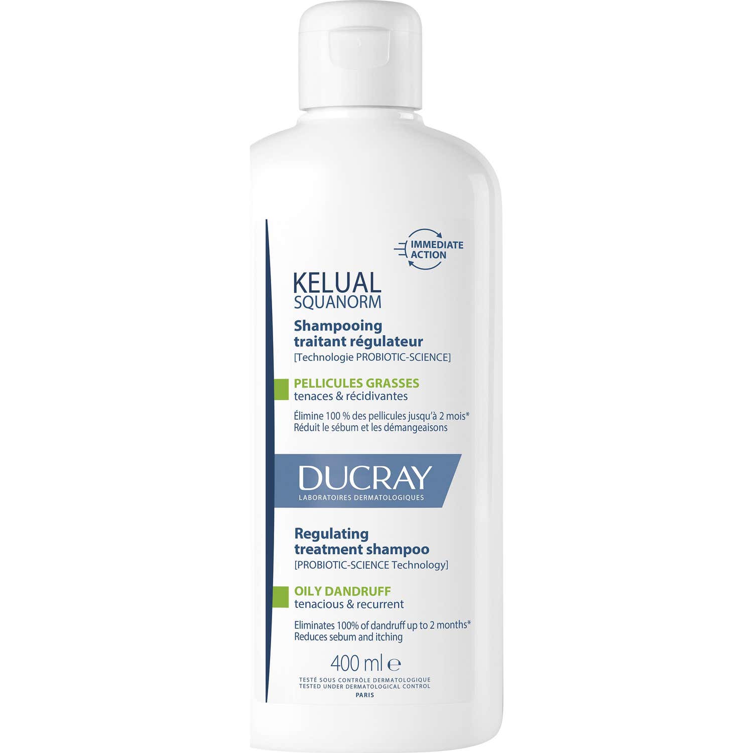 Ducray Squanorm Shampooing Traitant Régulateur Pellicules Grasses 400ml