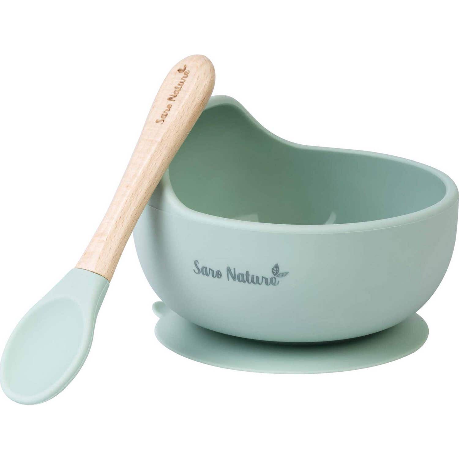 Saro Set Bol Wave Nordic Vert Nature avec Ventouse