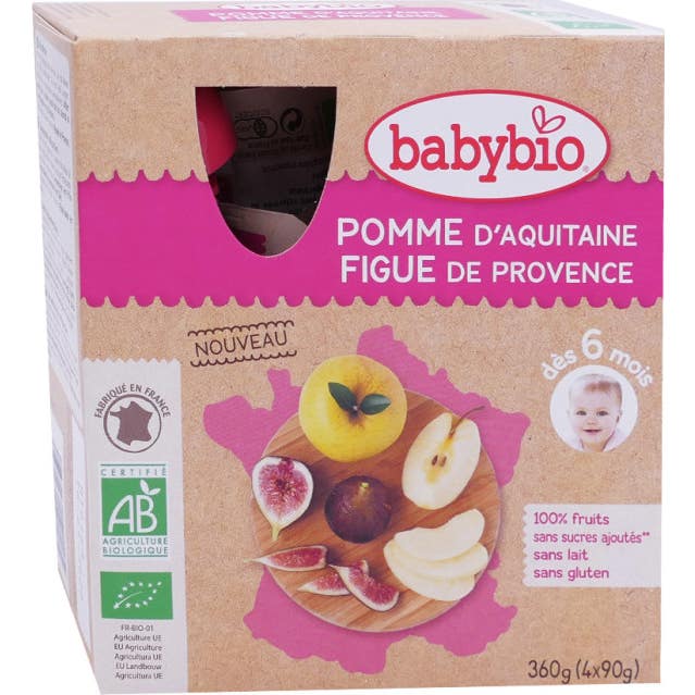 BabyBio Pomme Et Figue 4x90g