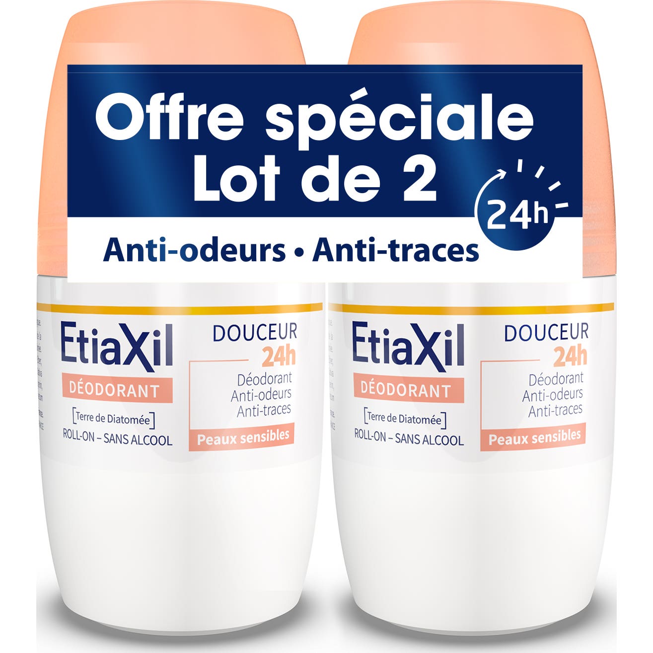 Etiaxil Déodorant Douceur 24h Roll-On 2x50ml