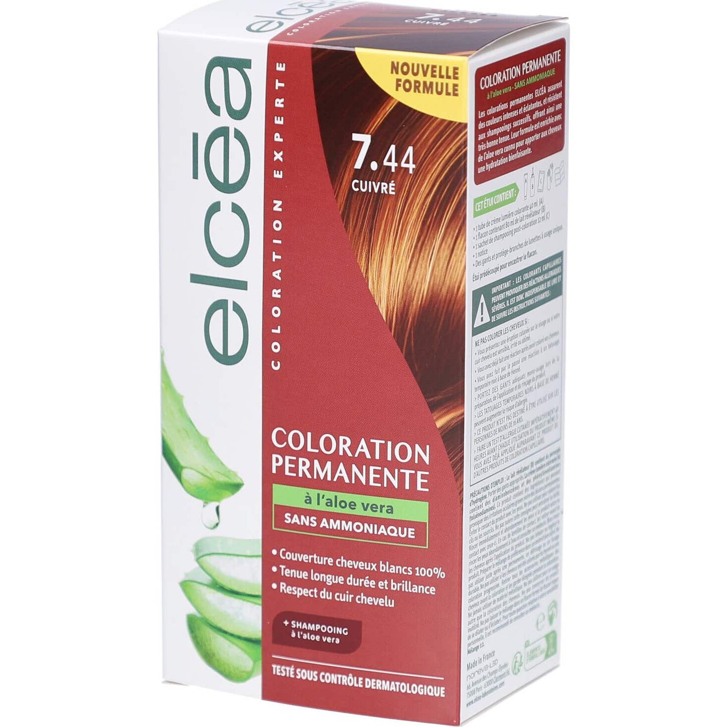 Elcea Coloration Permanente Aloé Vera 7.44 Cuivré 140 ml