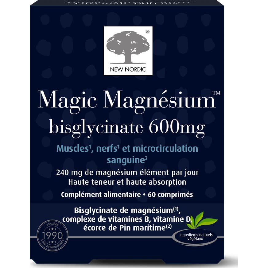 New Nordic Magic Magnésium Bisglycinate 600mg 60 Comprimés