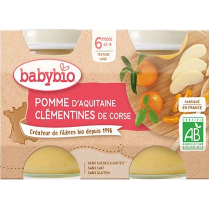 BabyBio Pomme Clementine 2x130g
