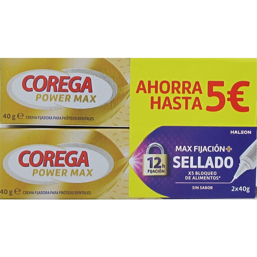 Corega Max Fixation + Scellement Adhésif Prothèse Dentai 2x40 gr