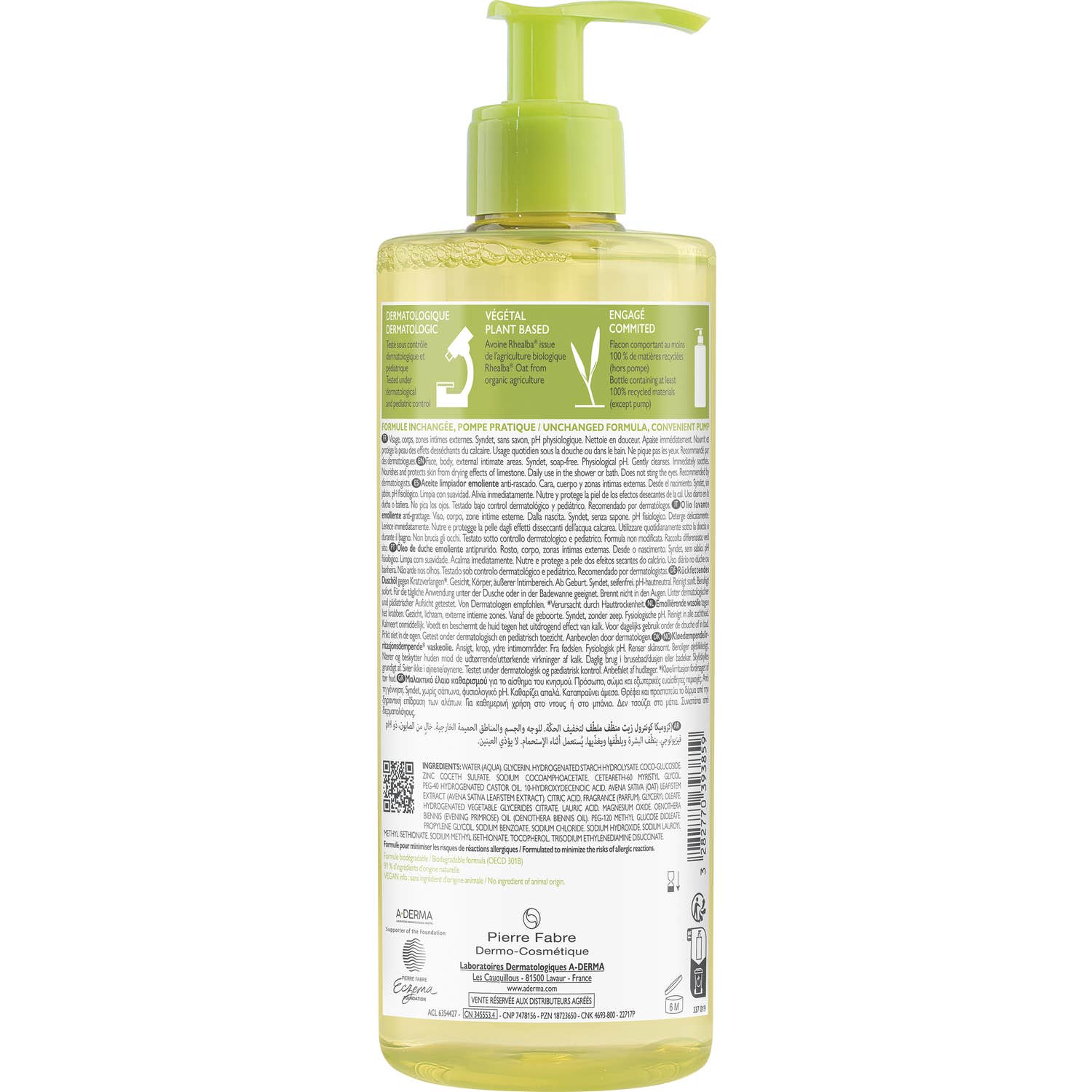 A-Derma Exomega Control Huile Lavante Émolliente 500ml