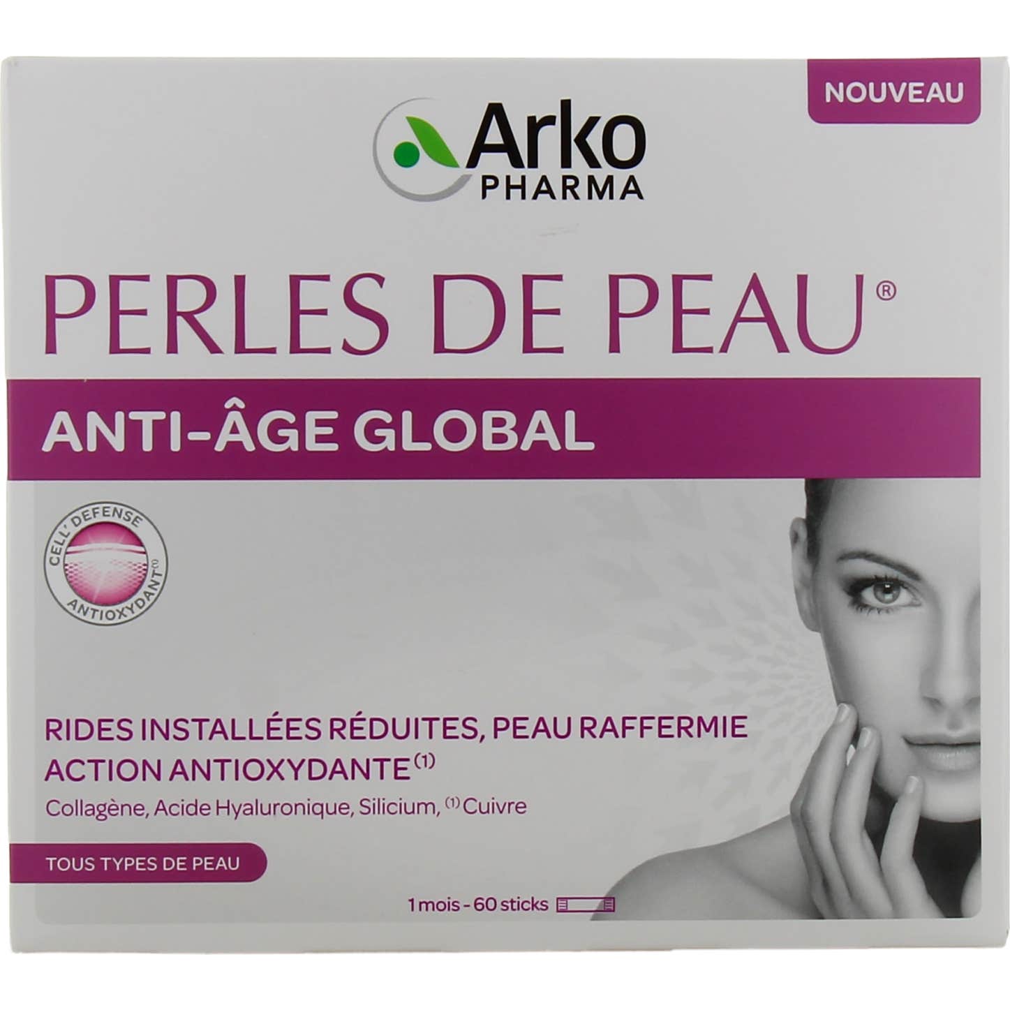 Arkopharma Perles De Peau Anti-Âge Global 60 Sticks