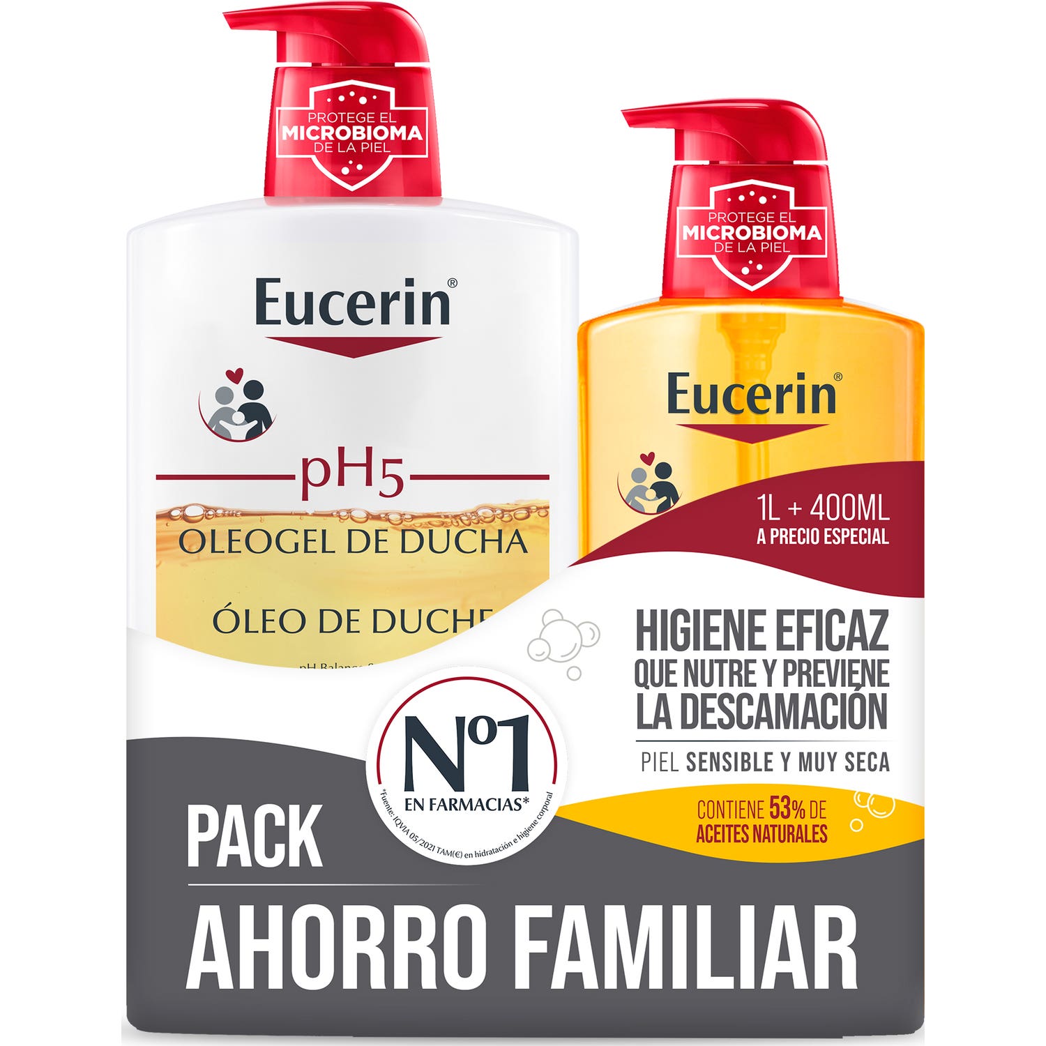 Eucerin Family Pack pH5 OleoShower Gel 1L + 400ml