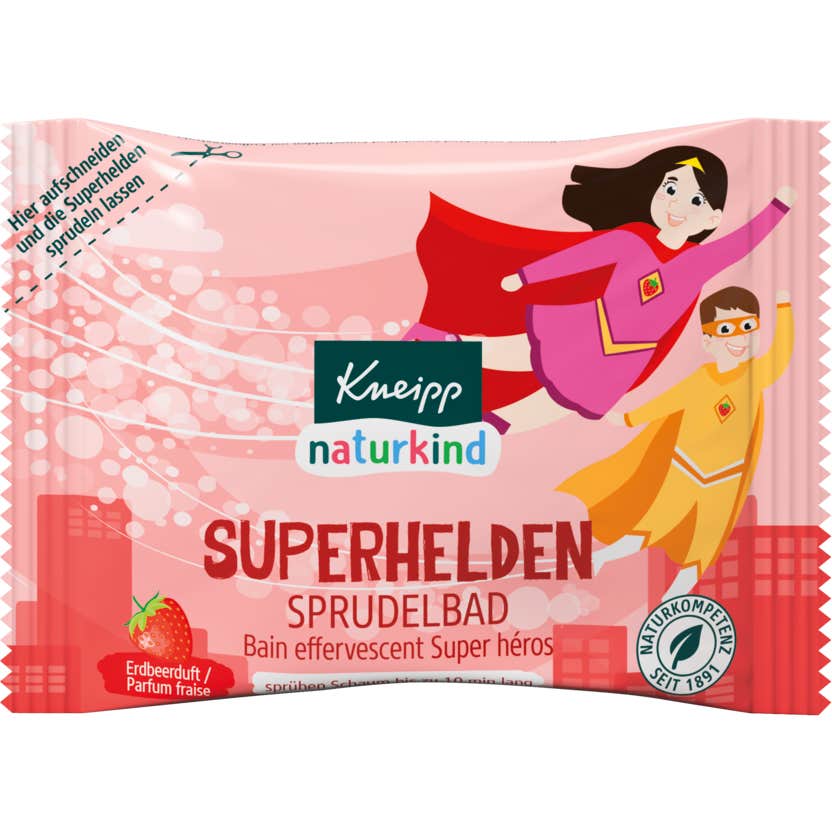 Kneipp Naturkind Bain Effervescent Super Héros Parfum Fraise 80g