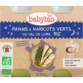 Babybio Bon/Nuit Panais/Riz 2X200g