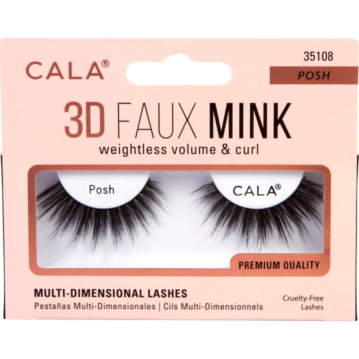 Cala Lashes 3D Faux Mink Faux Cils Posh 1 Pairee