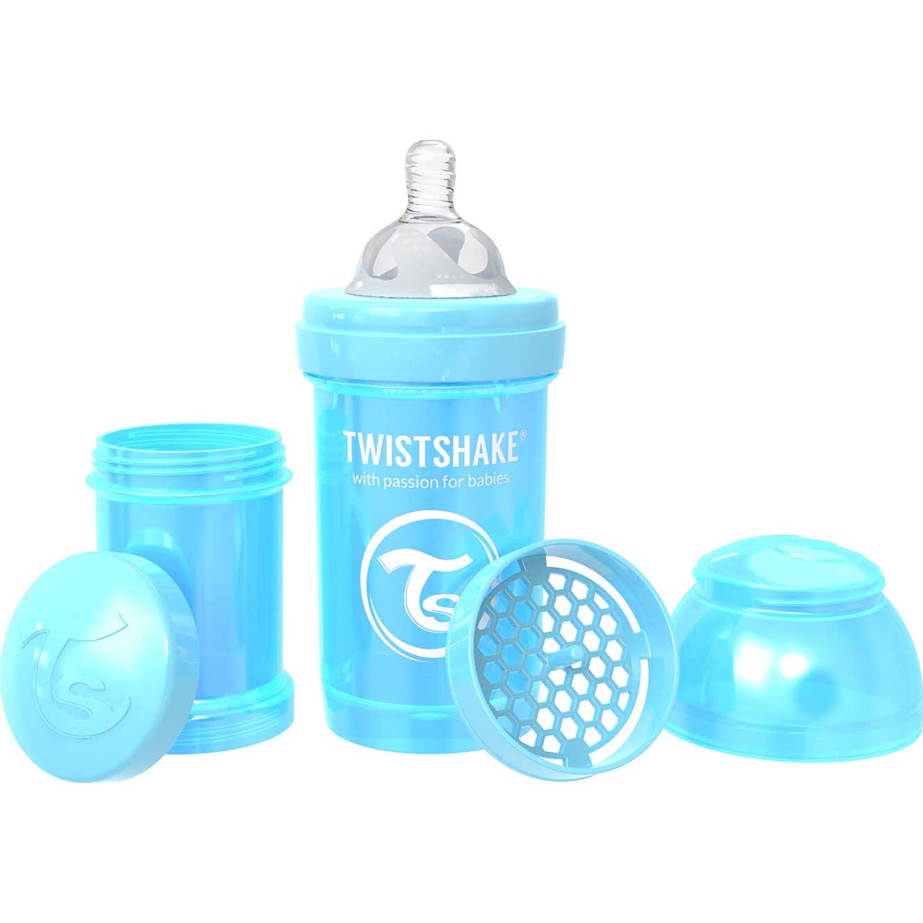 Jeu de bouteilles bleues TwistShake +0M