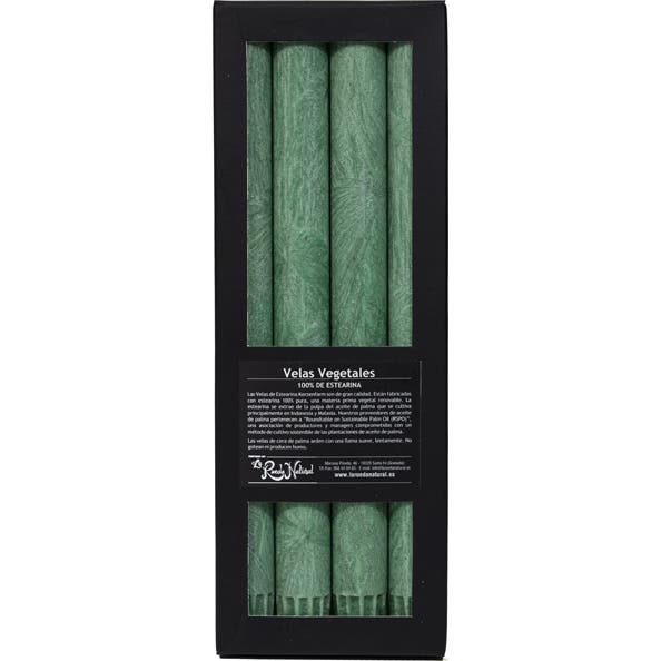Kerzerman Bougies cylindriques pour chandelier Vert 4pcs