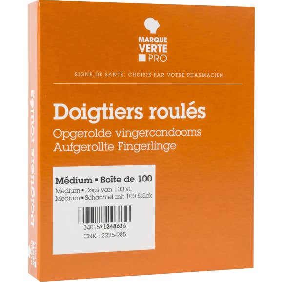 Marque Verte Doigtier Roulés Médium 100uts