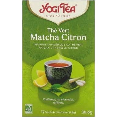 Vert Yogi Tea Thé Matcha Citron Sachets Taille 17
