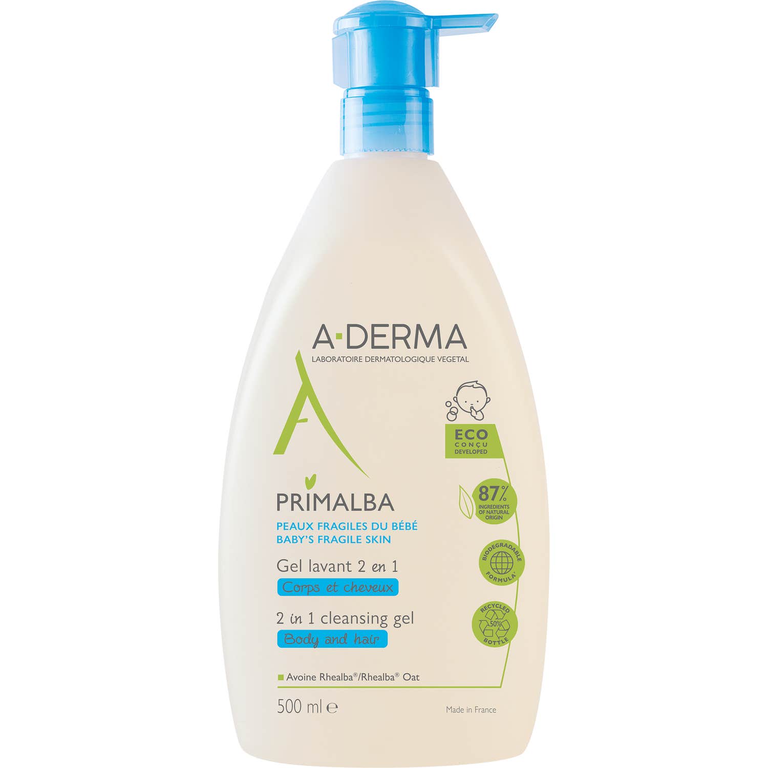 A-Derma Primalba Gel Lavant 2 en 1 500ml