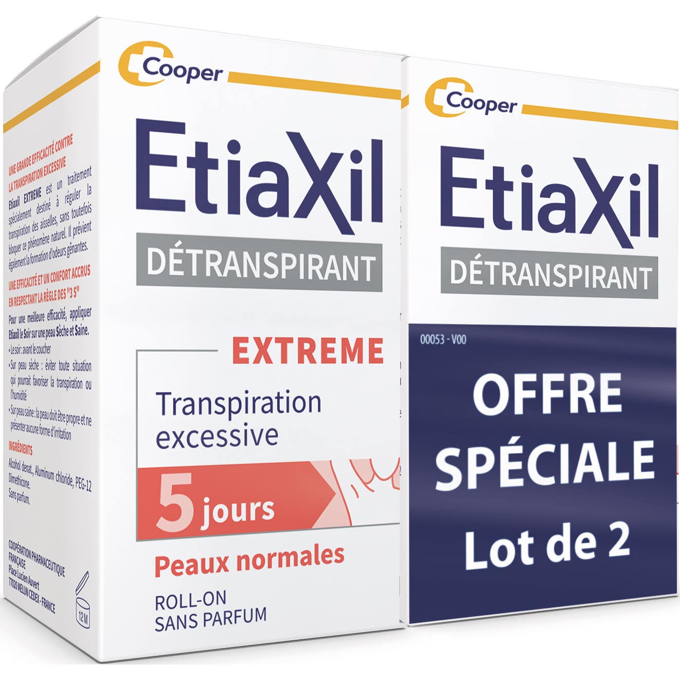 Etiaxil Détranspirant Extreme Peaux Normales Roll-On 2x15ml