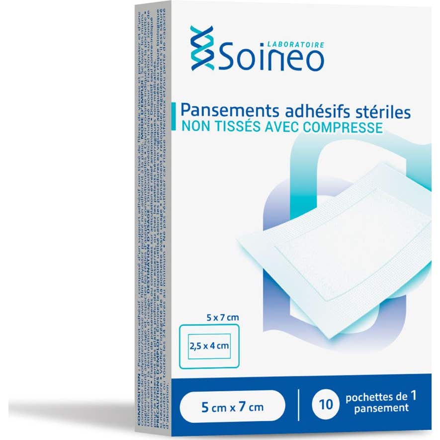Soineo Plâtre Adhésif Stérile Pu 5x7cm 5uts