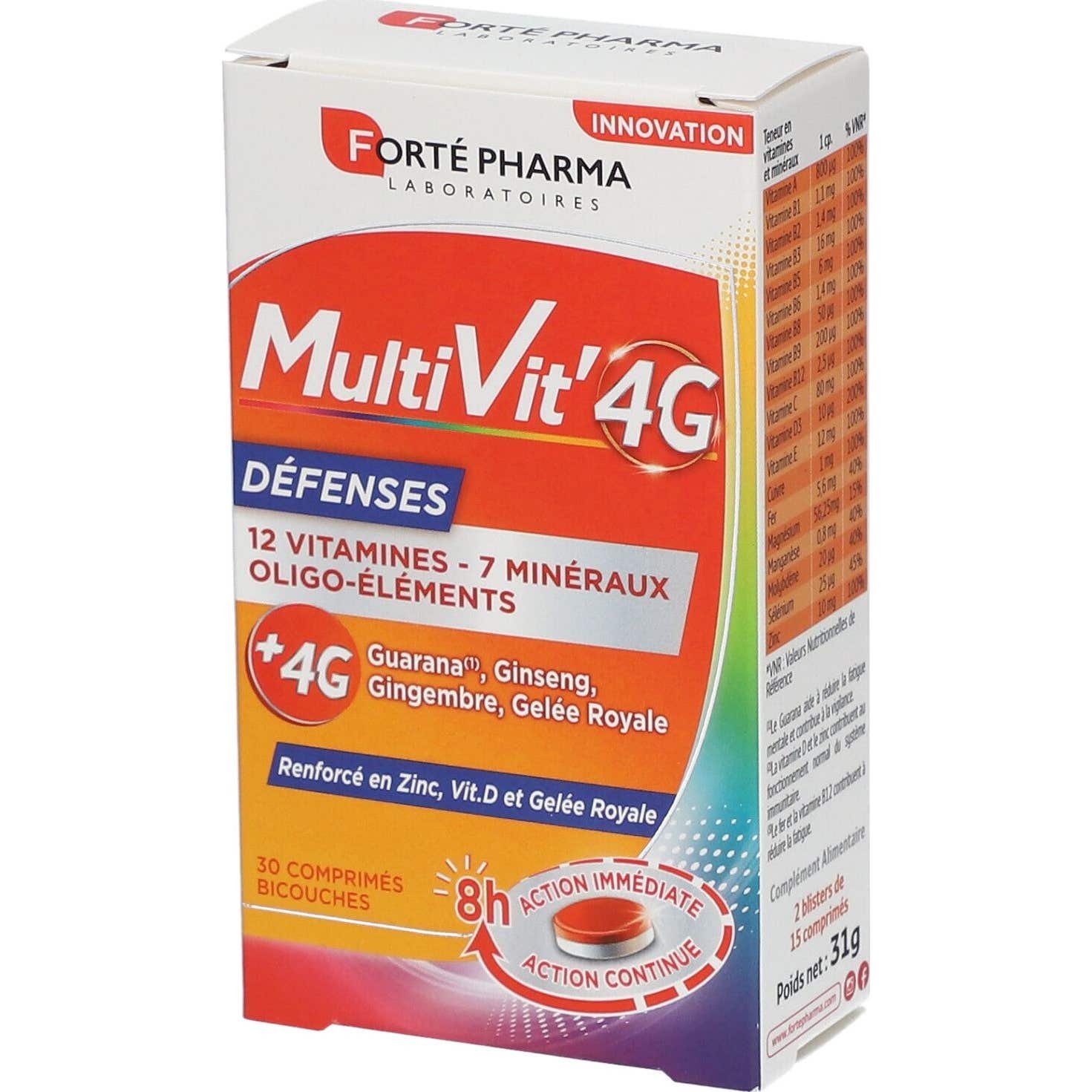Forté Pharma Multivit' 4G Défenses 30caps
